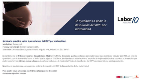 ¿CÓMO RECLAMAR EL IRPF DE TU PRESTACIÓN POR MATERNIDAD?